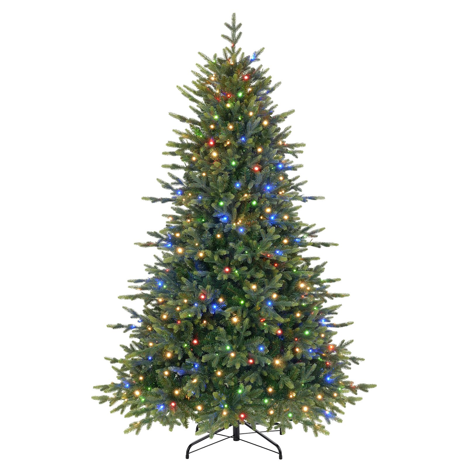 6ft Twinkling Balsam Fir Pre-Lit Artificial Christmas Tree, 2370 Branch Tips & 340 LED Lights, 17 Mode with Remote