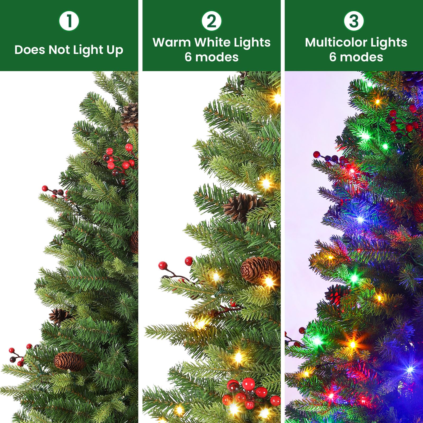 4ft Pre-lit Colored LED Changing Lights Artificial Christmas Tree Mini Entrance Christmas Tree with Remote-2 Packs - SHareconn