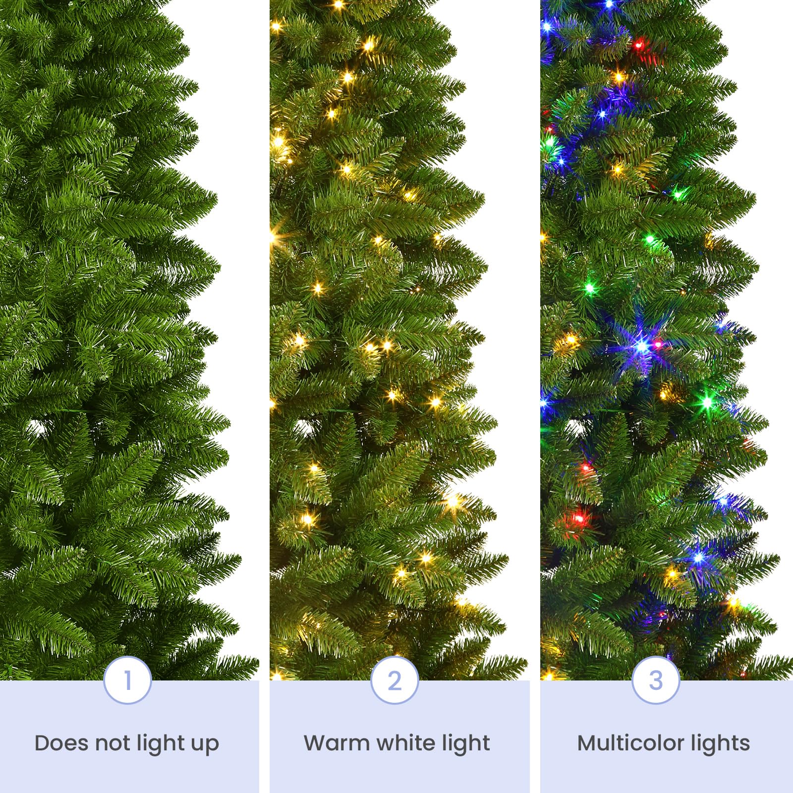 6ft Half Prelit Premium Artificial Hinged Christmas Tree with Remote Control,Timer, and 190 Warm White & Multi-Color LED Lights, 453 Branch Tips, Perfect Choice for Xmas Decoration, 6 FT - SHareconn