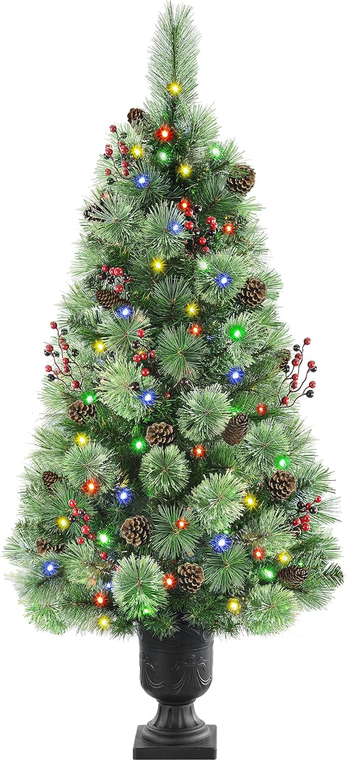 4ft Prelit Artificial Christmas Tree Mini Entrances Tree - SHareconn