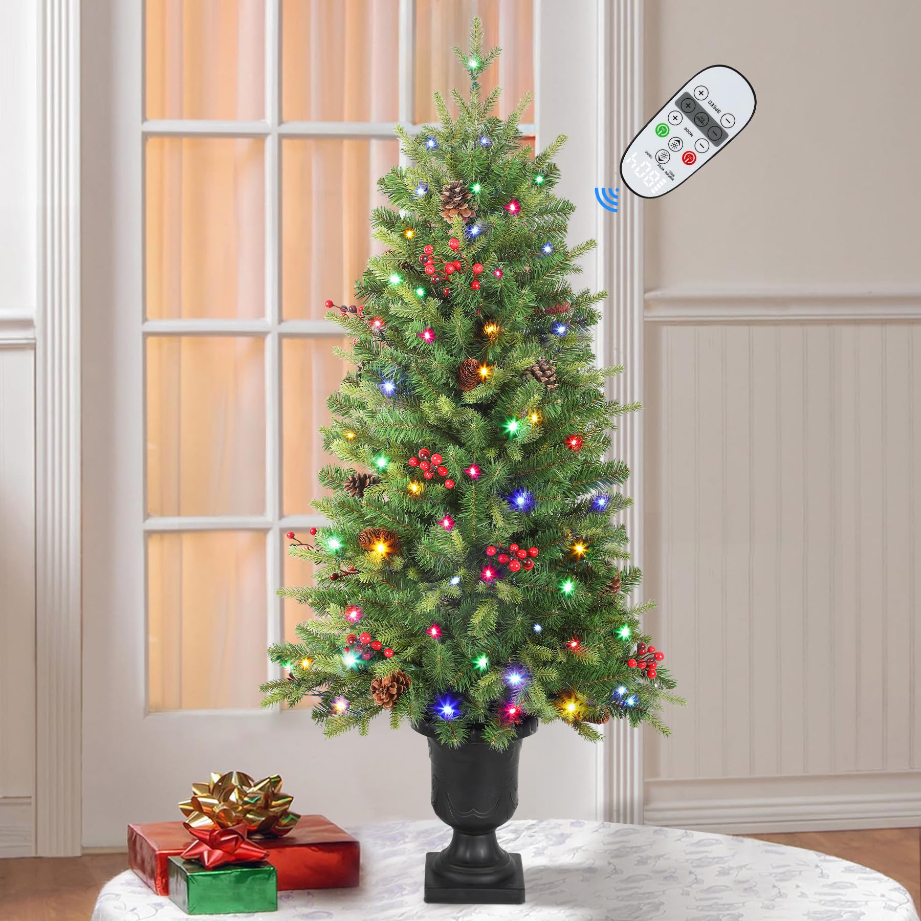 4ft Prelit Artificial Christmas Tree Mini Entrances Tree - SHareconn
