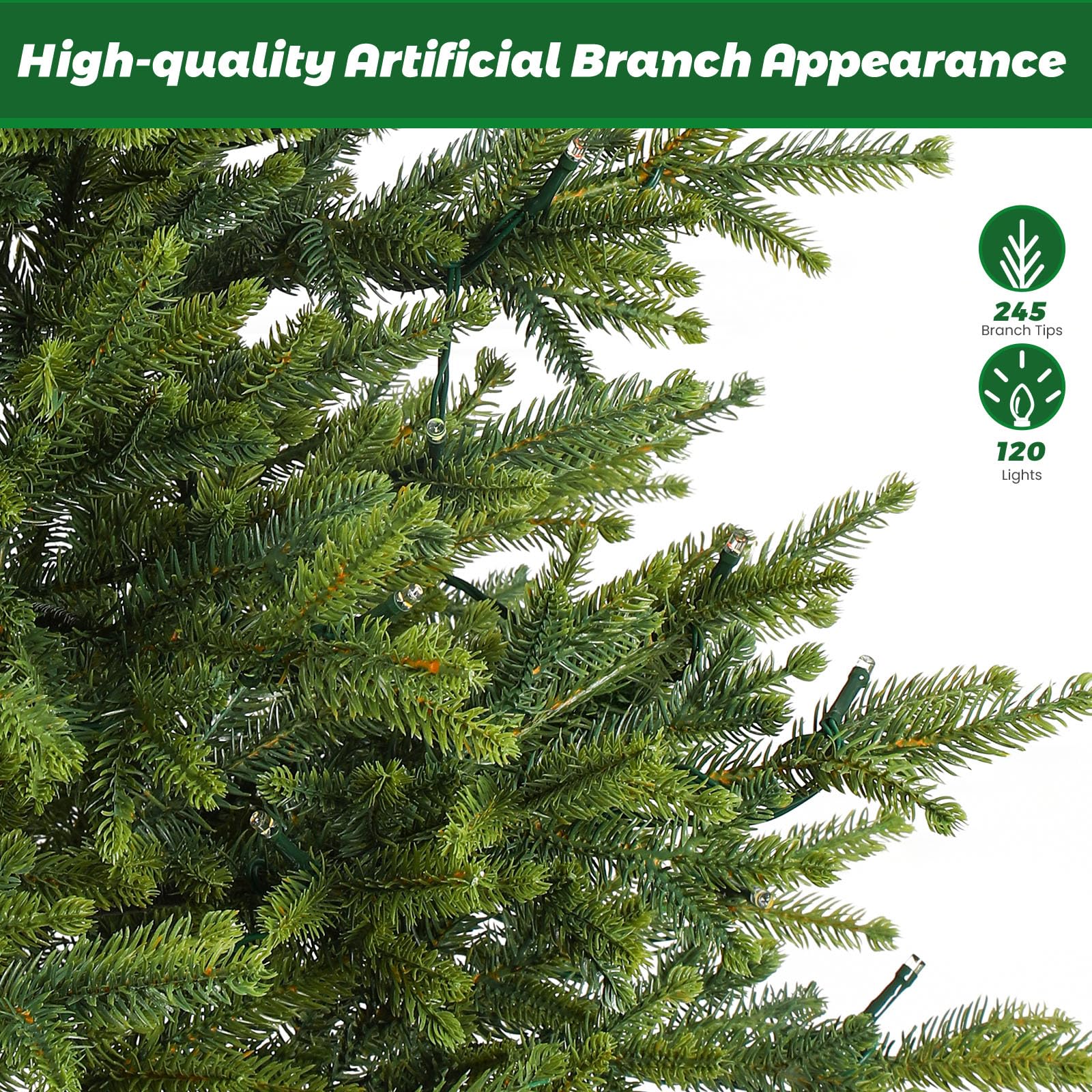 4ft Prelit Artificial Small Mini Christmas Tree with Color LED Lights - SHareconn