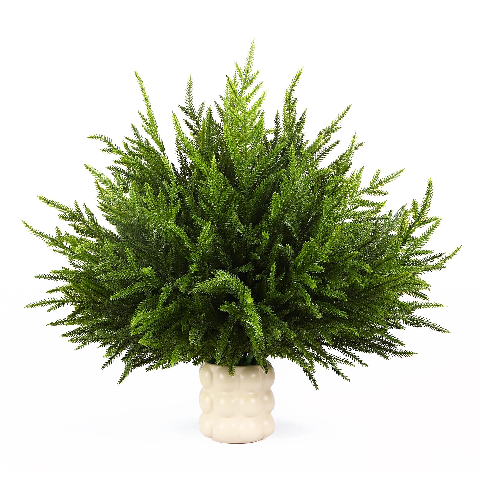 24 PCS Norfolk Pine Stems, Faux Christmas Tree Decoration Pine Branches for Home/Office/Party/DIY Crafts,18 Inch Artificial Xmas Decor Pine Picks Indoor&Outdoor - SHareconn
