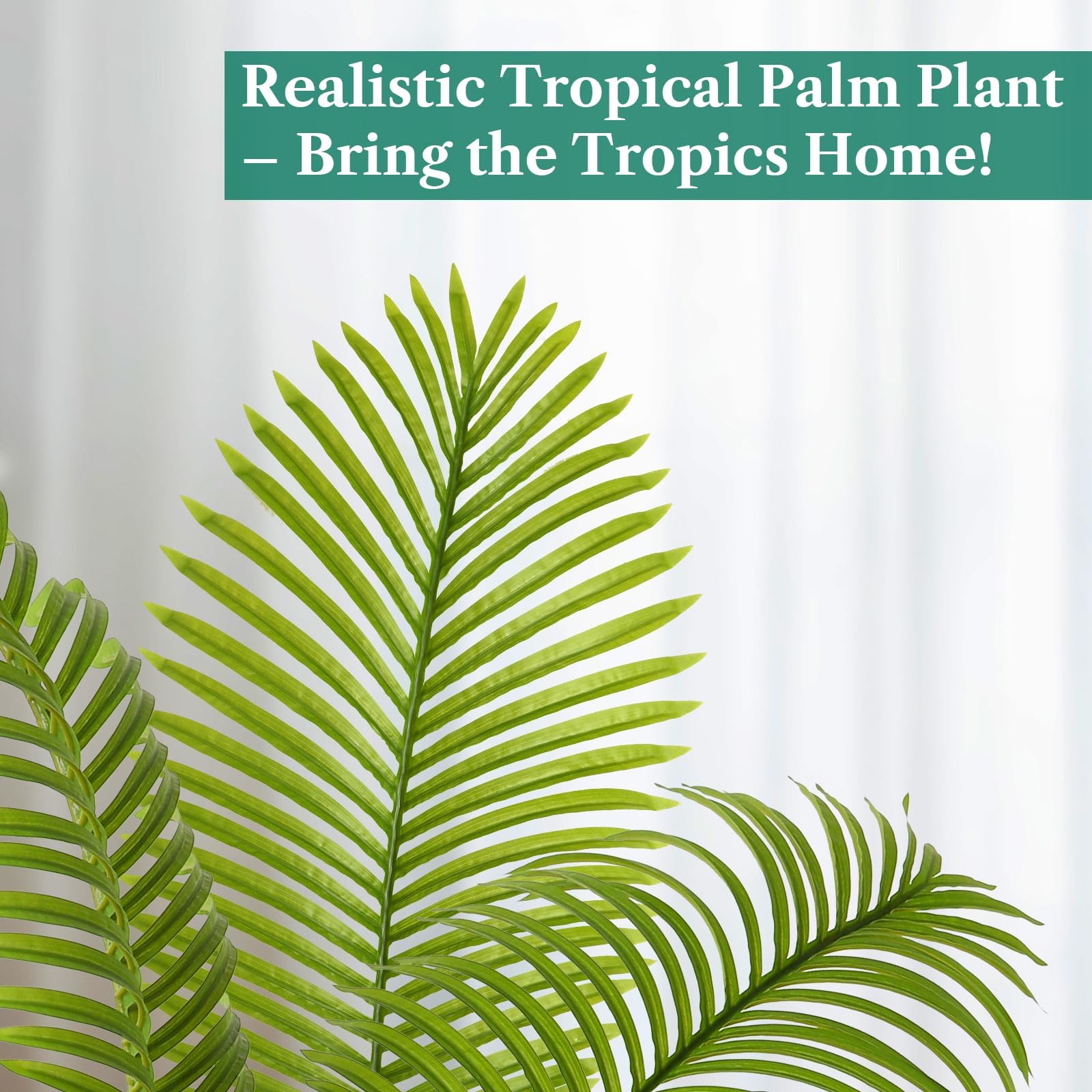 5ft Artificial Palm Tree with White Planter - SHareconn