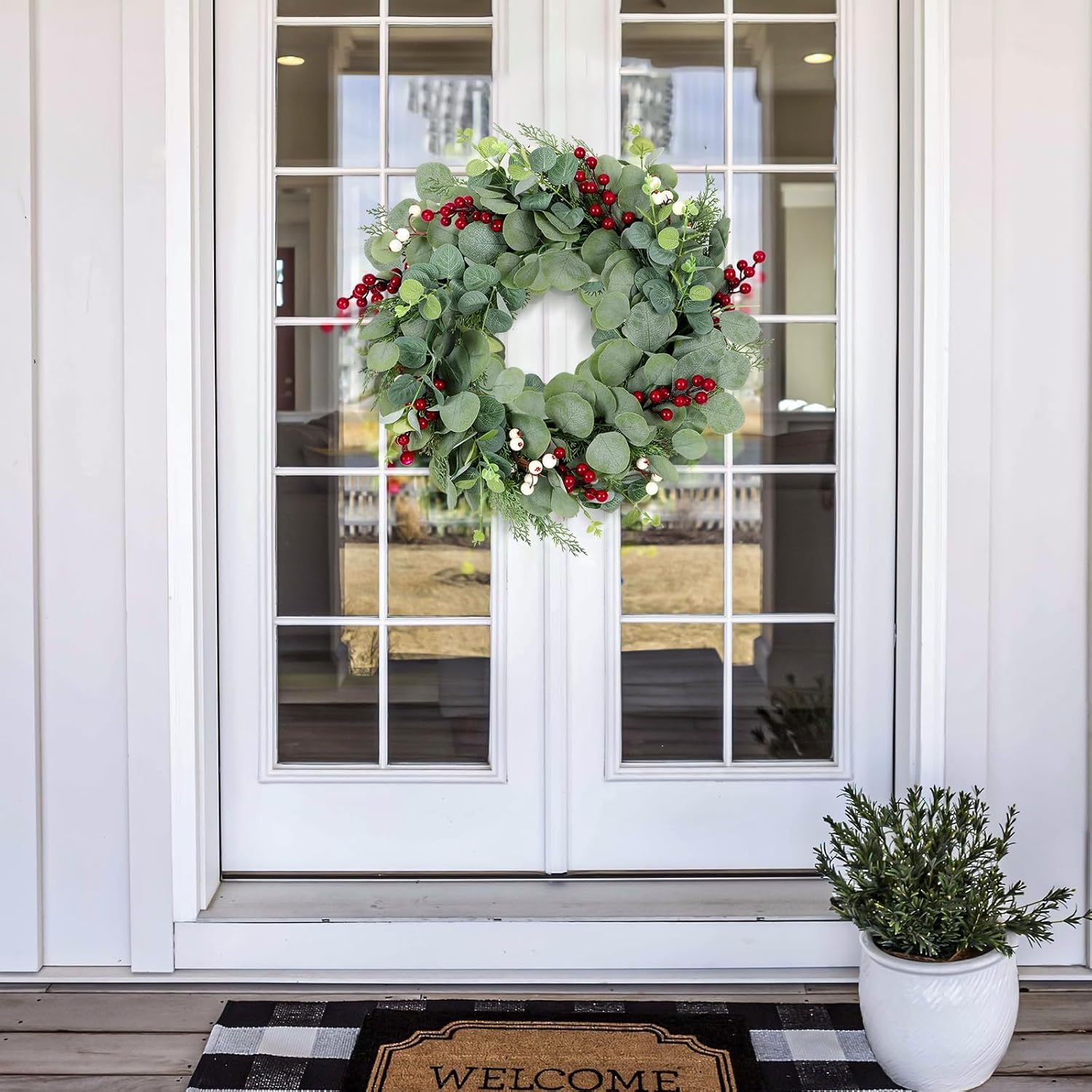 Artificial Christmas Eucalyptus Garland 20 Inch Green - SHareconn