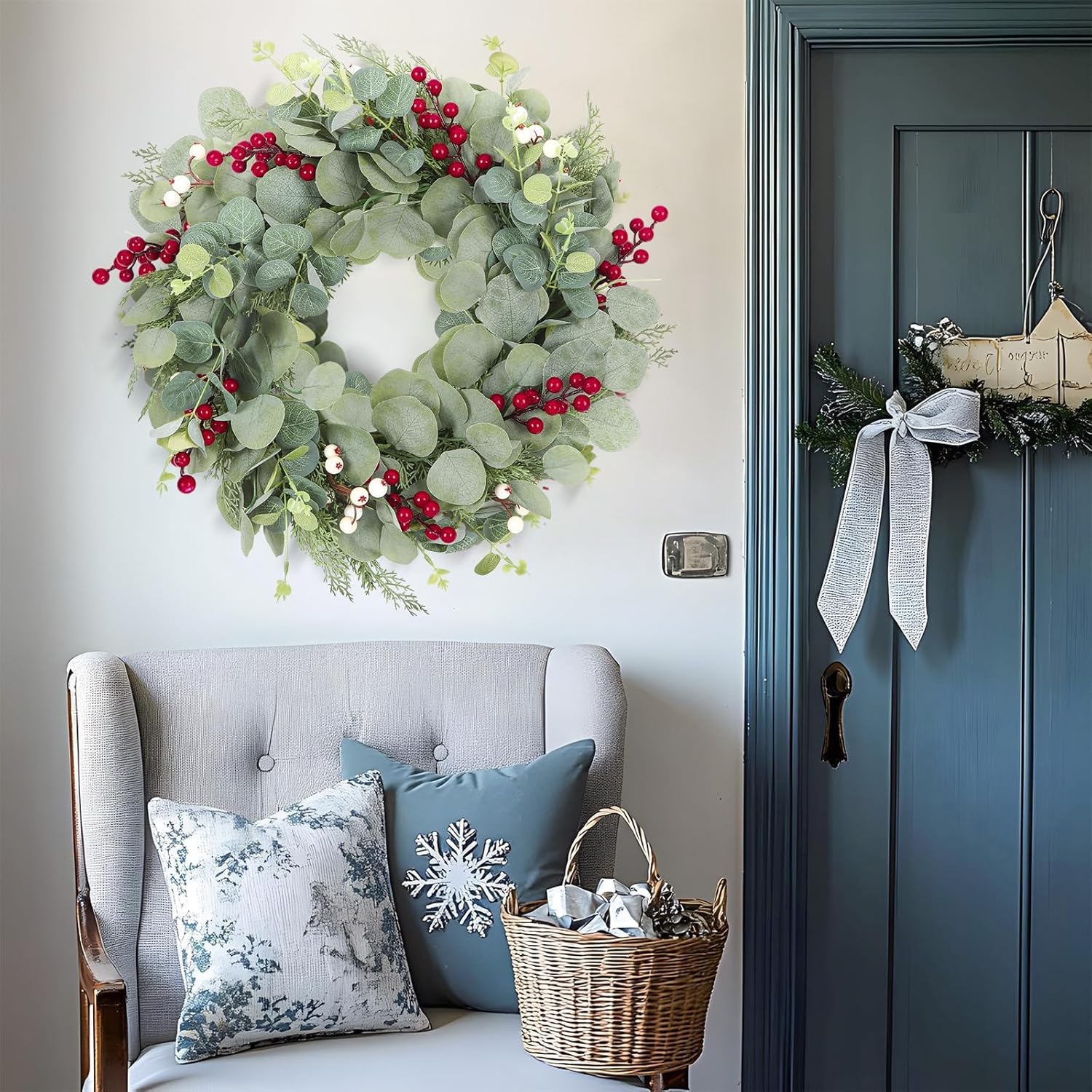 Artificial Christmas Eucalyptus Garland 20 Inch Green - SHareconn