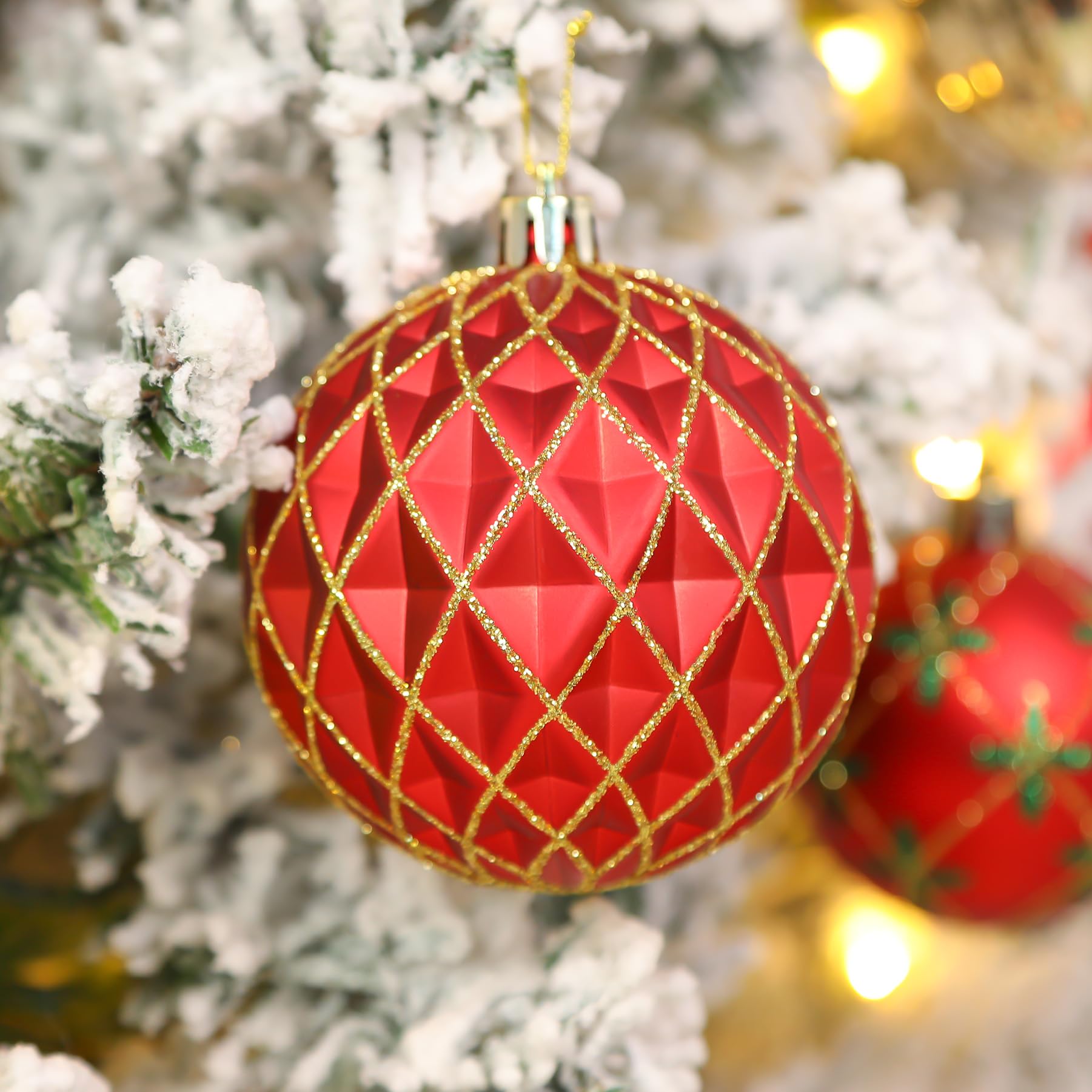 12ct 3.15 Inch Red & Green Christmas Tree Balls Ornaments - SHareconn