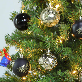 30ct 2.36 Inch Black & Gold Christmas Tree Balls Ornaments - SHareconn