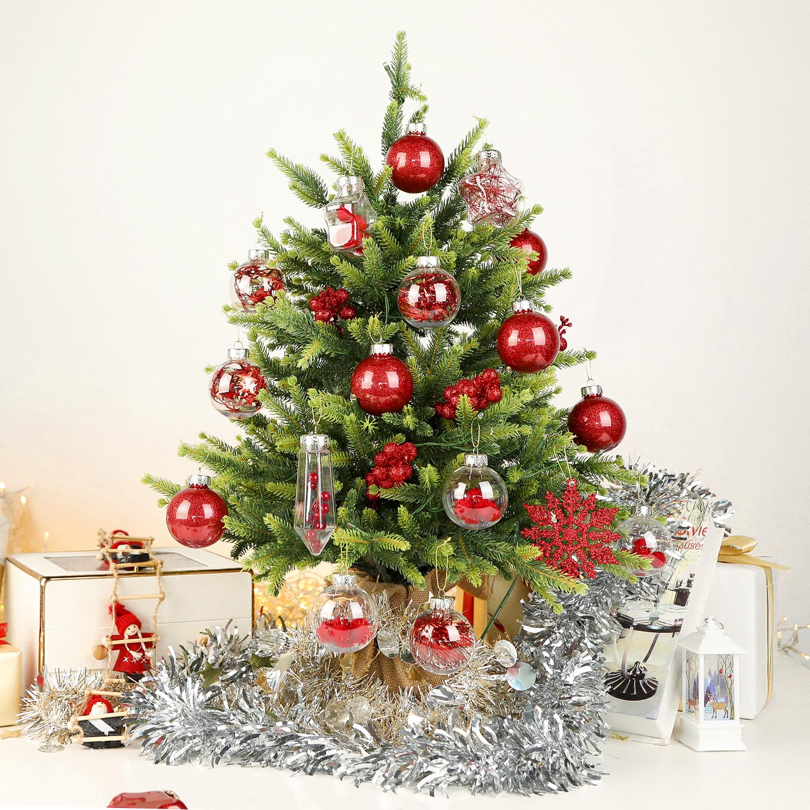SHareconn 86PCS Red Christmas Ball Decoration Set - SHareconn