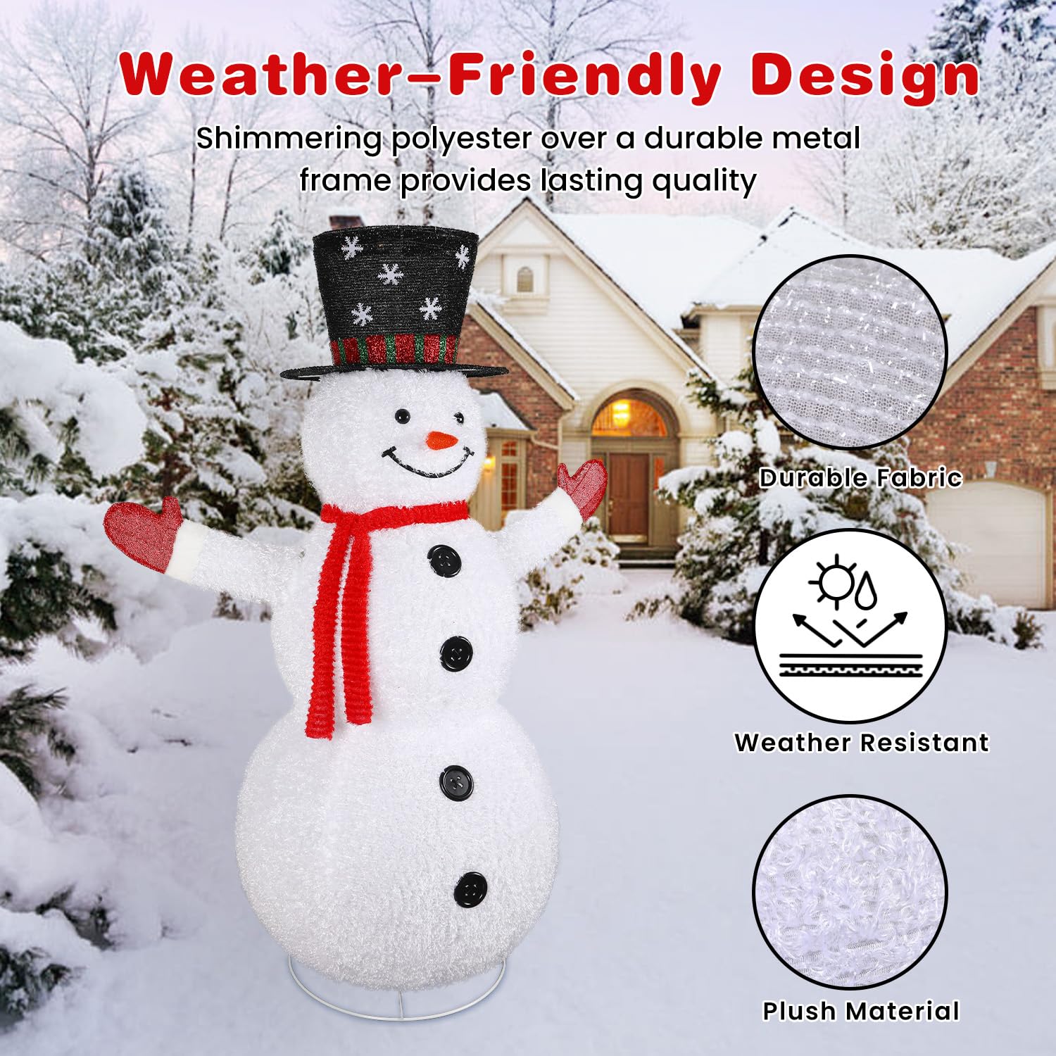 4FT Plush Snowman Christmas Decoration - SHareconn