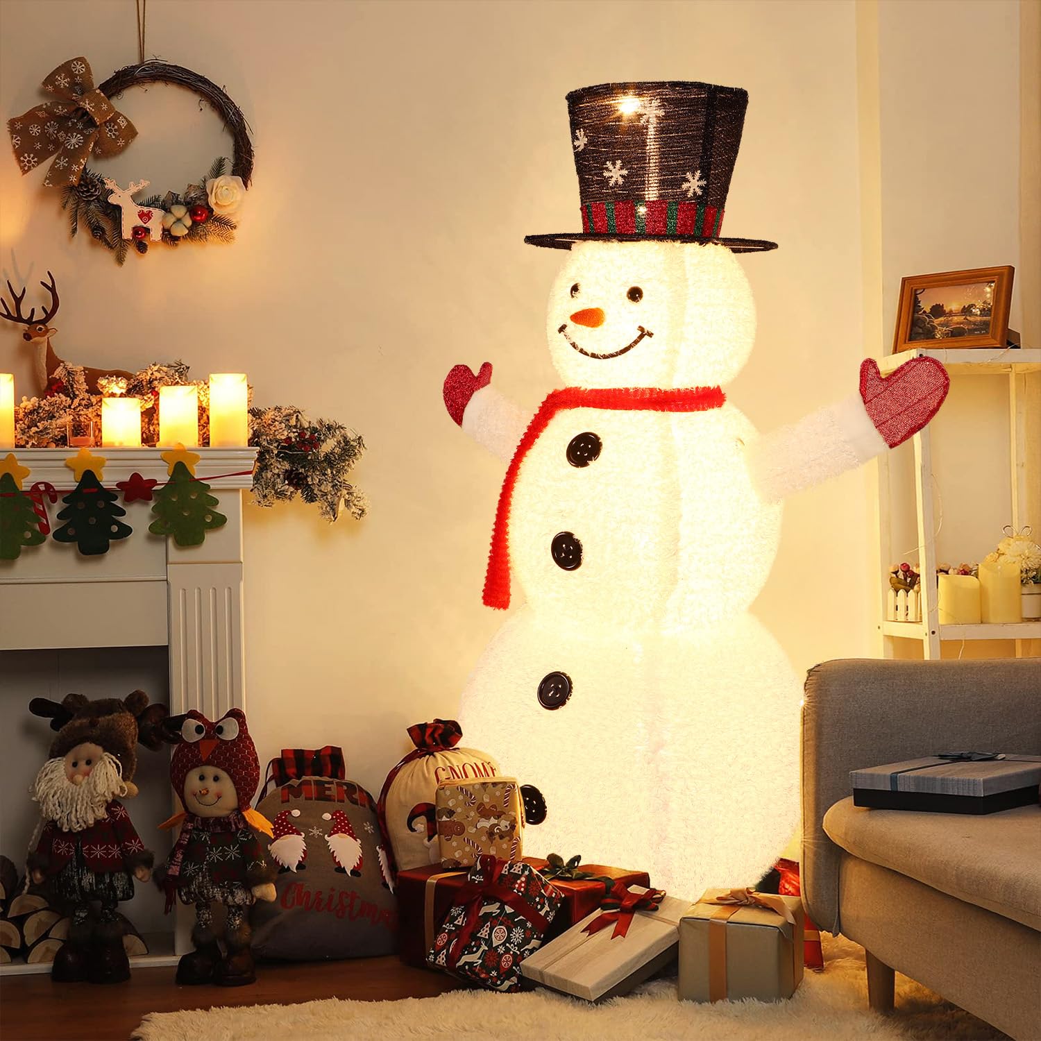 4FT Plush Snowman Christmas Decoration - SHareconn