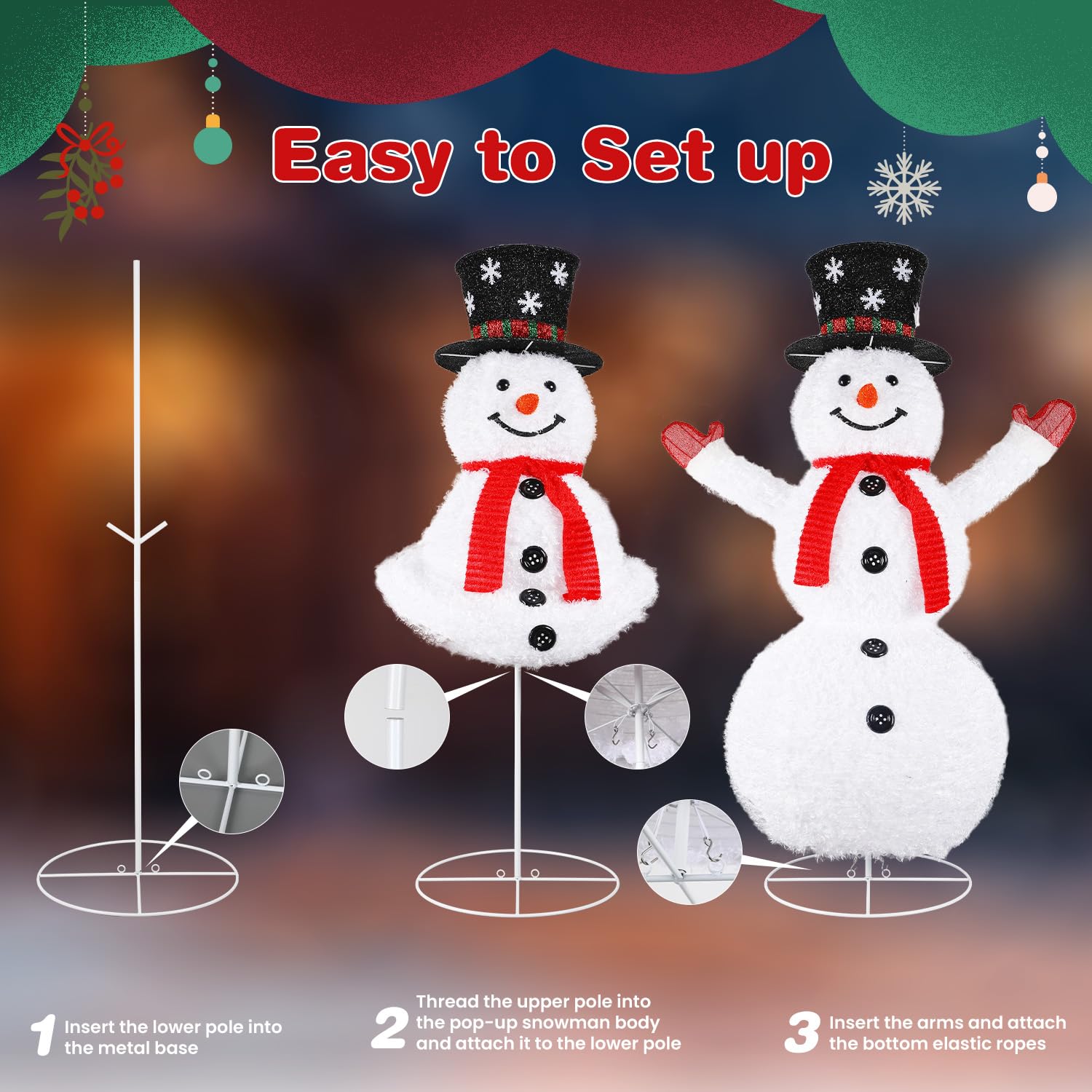 5FT Plush Snowman Christmas Decoration - SHareconn